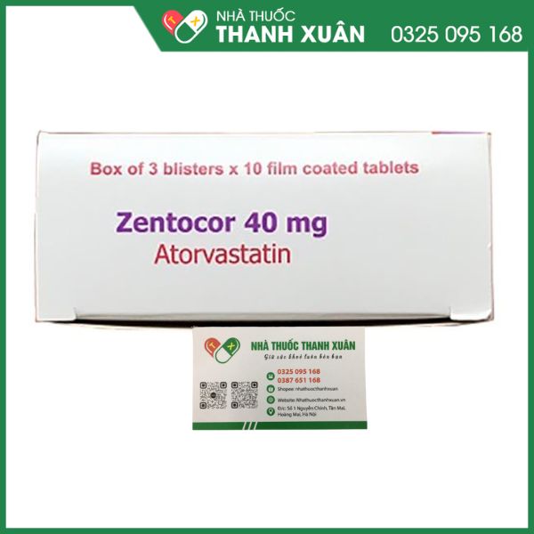 Zentocor 40mg trị rối loạn mỡ máu (3 vỉ x 10 viên)